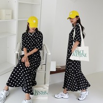 하늘바라기 여성용 도트 프릴 원피스