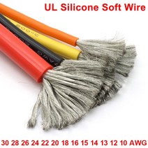 1M/5M 내열 케이블 30 28 26 24 22 20 18 16 15 14 13 12 10 AWG 울트라 소프트 실리콘 와이어 고온 플렉, 01 5 Meters_01 30AWG, 05 GRAY
