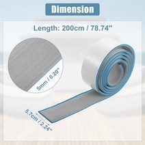 UXCELL EVA 인조 티크 데크 시트 매트 미끄럼 방지 자체 접착 보트 요트 해양 패드 RV 바닥 카펫 2000x57x5mm, 6.2000x57x5mm Blue