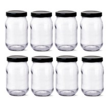 글라스락 580 높은형 유리병 블랙 500ml + 뚜껑 랜덤 발송, 4세트