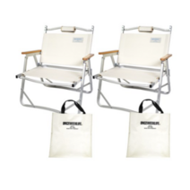 원스위크라이프 캠핑 의자 커밋 체어 폴딩 로우 플랫 2p + 가방 2p 세트, D 아이보리, 5세트