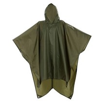 휴대용 다기능 3 in 1 비옷 하이킹 캠핑 비옷 판초 매트 천막 내구성 야외 활동 비옷 공급, 초록
