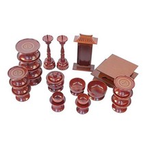 제기 세트 22p 37p 오리목 간소 재기 제사 목기 그릇, 푸 단어 세트 37P