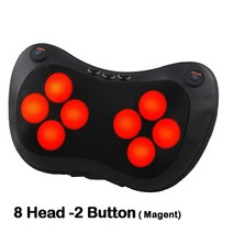 head neck massager car home 자궁 경부 지압 마사지 neck back 허리 body electric multifunctional massage pillow 쿠, 8 헤드 블랙