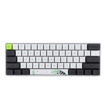 게임키보드 epomaker sk61 61 키 핫 스왑 가능 기계식 키보드 rgb 백라이트 nkro type-c 케이블 winmac gateron 광 스위치용, 광학 녹색, 팬더