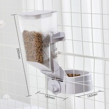 걸이식 급여기 자동 반자동 디스펜서 반려동물 사료 2000ML, 2000ML 우아한 그레이