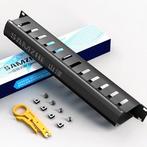 컴퓨터부품 케이블 관리 수평 마운트 25 슬롯 금속 핑거 덕트 와이어 오거나이저 19 인치 서버 랙용 커버 포함, [01]  Slot