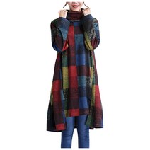 브랜드없음 겨울 따뜻한 페이즐리 긴팔 프린트 맥시 카프탄 드레스