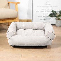 MEIISEO애완동물 방석 침대 통기성 단단한 방석 쿠션 강아지 고양이 침대 쿠션 매트, l-60x50, LightGrey