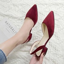 합성피혁 여성 낮은 굽 발 편한 정장 구두 슬링백