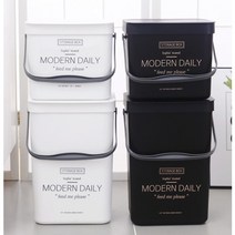 주택 음식물 쓰레기통 자취 음쓰 플라스틱통 대형 예쁜 모음 봉투 쓰봉 휴지통, 스윙사각휴지통8L베이지