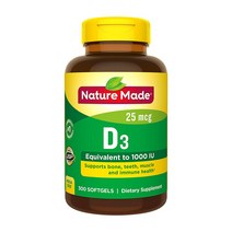 네이처메이드 비타민D3 1000IU (25mcg) 소프트겔 300정, Nature Made