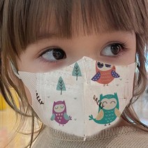 미소담은마스크 3D 마스크 유아 아동 새부리형 어린이 초등학생 유치원 캐릭터 입체, 1개입, 50매, 초소형 3D 올빼미