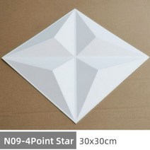 Kaguyahime 3D DIY 자기접착제 PVC 벽지 양각 입체 홈 스티커 ABS 플라스틱 하드 패널 장식 미술 벽, N09-4Point Star, CN
