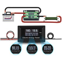zmart 150V 20A 3KW DC 디지털 전압계 전류계 전력계 전력 배터리 용량 임피던스 온도 시간 외부 방수 온도