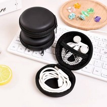 원형 미니파우치 스퀘어 하드 이어폰 USB 보관 케이스, 단품, 단품
