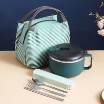 찬합용기 때리다 전용 원형 도시락통 스텐레스 직장인 식당 분당 밥독 대용량 찬합통 2535120394, 할머니 그린 _자기식기 쓰리 피스이다