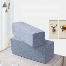 사각 스펀지 쿠션 소파 팔걸이 각진 베개 팔 다리 받침 스퀘어, 정방형 20x20x50cm, 갈색