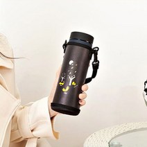 캐릭터 크로스 보온보냉 물병 가방 파우치, 그레이, 1개