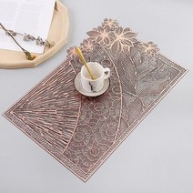 플레이팅 식탁매트 플레이스 직사각형 플레이스 레스토랑 테이블 미끄럼 플레이스 세트, 2개 세트, 1