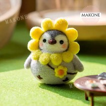 양모 니들 펠트 공예 인형 diy 재료 수제 인형 펭귄, 카메라 꼬마 펭귄