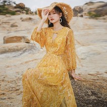 동남아원피스 해외여행여름옷 슈퍼 요정 레트로 보헤미안 사막 휴가 긴 드레스 민족 바람