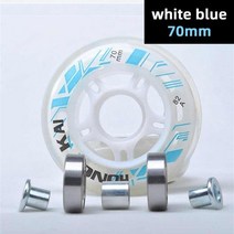 64mm 70mm 72mm 82a 인라인 롤러스케이트휠 인라인 스케이트 스케이트 신발용 베어링이 있는 인라인 스케이트 휠 8 개대, 화이트 블루 70mm