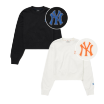 MLB 엠엘비 여성 애슬레져 크롭 맨투맨 뉴욕양키스 3FMTA0224 블랙 아이보리