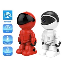 베이비모니터 HONTUSEC YOOSEE 로봇 실내 가정 보안 야간 양방향 자동 베이비 와이파이 3MP, 17.Red Robot - EU 플러그
