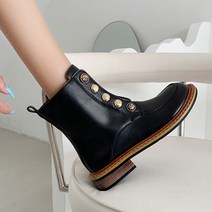 밍브띠 패션버튼 마틴 키높이 앵클부츠