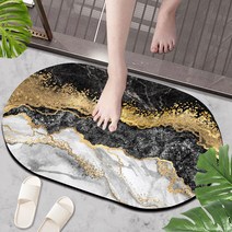욕실 화장실 속건 연성 흡수 미끄럼 방지 고무 매트, 금도금, (60cm x 90cm)* 2