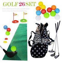 스포츠 완구 게임 골프 장난감 세트 깃발 연습 극 유아를위한 두꺼운 여행 가방 조합의 업 그레 이드 버, 04 B Set plus 12balls