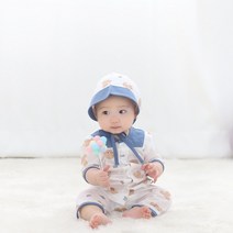 [메르베] 멍멍송이 신생아 내의아기실내복_여름용(7부)