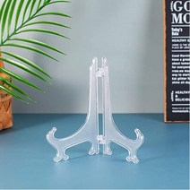 플라스틱 그릇 접시 받침대 스탠드 거치 정리 수납 접시받침대 접시정리대 접시거치대 접시이젤 투명이젤 투명스탠드 전시용 투명액자거치대, 20개