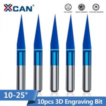 XCAN PCB 3D 밀링 커터 3.175 생크 텅스텐 카바이드 V 모양 조각 비트 10/15/20/25 도 CNC 라우터 비트 나무 pvc용, 10PCS degree20X2.0mm
