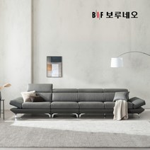 [보루네오] [6인용] 노이스 천연면피 통가죽 소파+쿠션2, 색상:딥블루