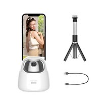 짐벌 자동 얼굴 추적 안정기 전화 태블릿 추적 홀더 라이브 vlog 비디오 용 360 회전 selfie 스틱 삼각대, 검은색 셀카봉