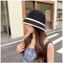 루이벤 바네사 배색라인 니트 벙거지 3color