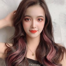 루즈루나 옴브레 웨이브 컬러피스 43cm 롱헤어 연예인머리스타일 브릿지 붙임머리 피스 부분가발 헤어피스, 브라운