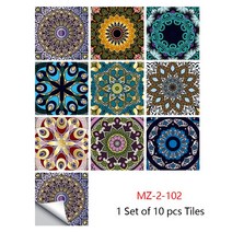 벽 바닥타일 10 개/대 만다라 Style 크리스탈 Hard 타일 세라믹 스티커 주방 옷장 홈 Decor Art 껍질 & 스틱 데칼보다 reballing bga, 8.MZ-2-102 - 20cmX20cmX10pcs