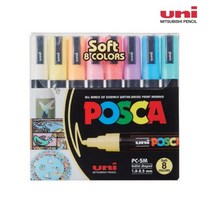 [미쯔비시] - 유니 포스카 UNI POSCA 수성마카펜 세트, PC5M8C_파스텔
