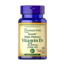 PuritansPride비타민D31000IuSoftgels 소프트겔100Count, 100개(1팩)