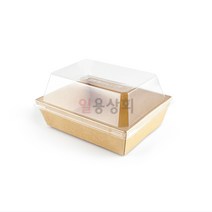 ilyong 종이용기 DRP 31호 직사각 500개 크라프트 샌드위치용기 종이트레이, 용기+뚜껑 세트