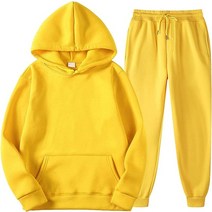 HEHOAH Mens Hoodie Men'S 2 Piece Tracksuit Set Jogging Activewear With Long Sleeve Pullover Hood, 07 1-yellow