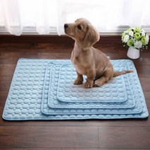 애견용품 고양이 강아지 쿨소재 엠보싱 반려동물 방석, L :