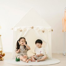 일루와 국민 아기 텐트 인디언 키즈 유아용 동물 볼풀 놀이텐트, 크림