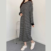[에이브랜드] 메로나 스트라이프 롱원피스 /홈웨어/데일리원피스