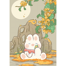 12월 화신 토끼 우드 직소퍼즐 사랑스러운 래빗 모란꽃 연꽃 동백꽃 매화 복숭아꽃 필무렵 부귀영화 행운 찾아온다는 사극풍 래빗 조각퍼즐 선물용 집콕취미 300 500 1000피스, 12월 화신 토끼 퍼즐06