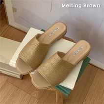셀러허브 패션 [멜팅브라운] 여성 캐주얼 심플 라탄 뮬 슬리퍼 3color