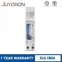 SUL180A 타이머 스위치 24 시간 릴레이 아날로그 전기 프로그래밍 가능 220V 16A 배터리 딘 레일 기계식, 한개옵션0